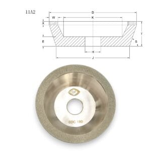 Electroplated Diamond Grinding Wheel (11A2)— Bowl Shape | Carbide End Mill & Flute Grinding