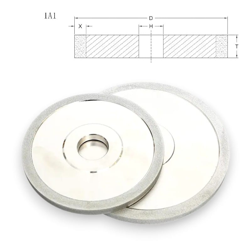 Electroplated Diamond Grinding Wheel (1A1)— Flat Face, Carbide & Tool Steel